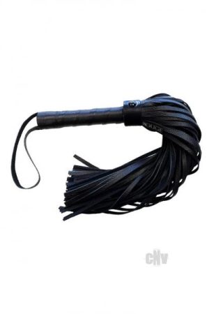 Long Leather Flogger Black