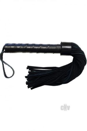 Rouge Leather Handle Short Suede Flogger Black