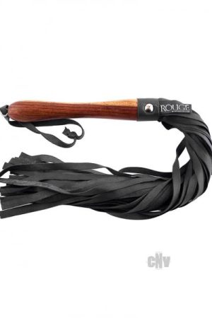 Rouge Leather Flogger Wooden Handle Black