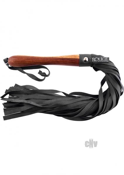 Rouge Leather Flogger Wooden Handle Black