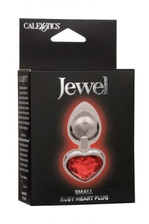 Jewel Small Ruby Heart Plug Red