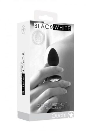 Ouch Silicone Butt Plug W/jewel Black