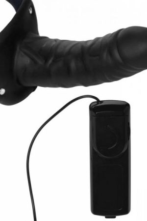 Deluxe Vibro Erection Assist Hollow Strap On Black