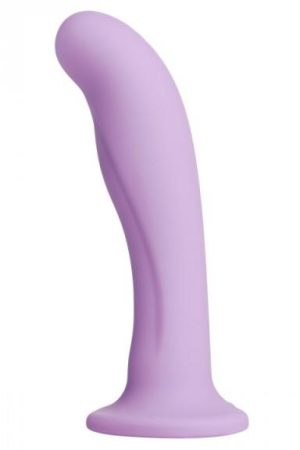 Royal Heart On Silicone Harness Dildo Purple