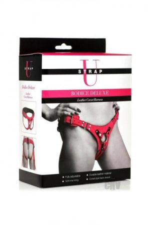 Strap U Bodice Dx Corset Harness Pink