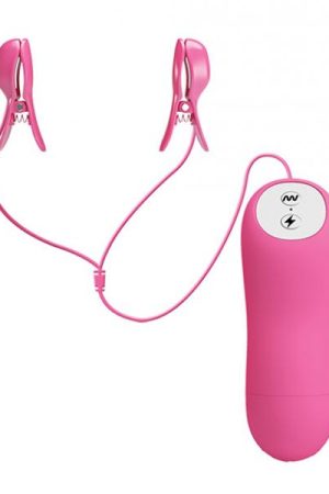 Romantic Wave Electro Shock Vibrating Nipple Clamps Pink