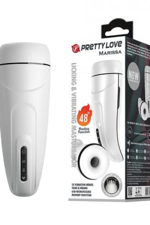 Pretty Love Marissa Vibrating & Licking Masturbator - White