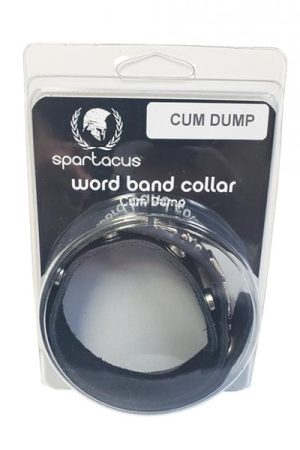 Spartacus Cum Dump Leather Collar - Black