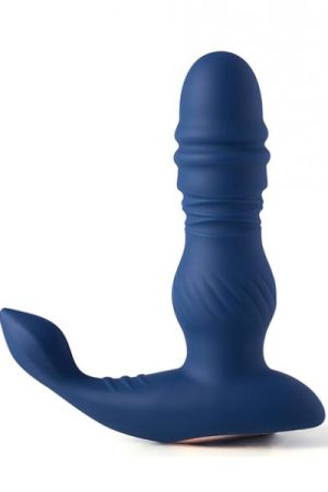 Jaden Thrusting Prostate Massager Vibrating Butt Plug Anal Sex Toy - Blue