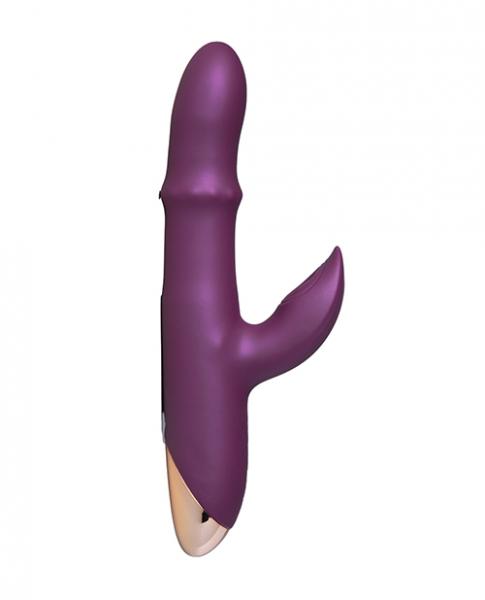 Jesslyn Tapping Clit Stimulator G-spot Vibrator With Sliding Beads Ring - Purple