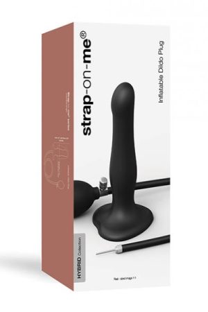 Strap On Me Inflatable Dildo Plug - Black