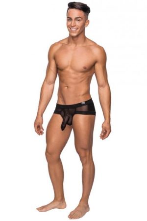 Hoser Stretch Mesh Micro Mini Shorts Black Medium