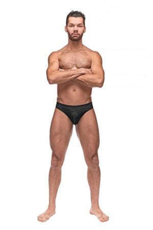 Semi Sheer Embossed Swirl Moonshine Black L/xl