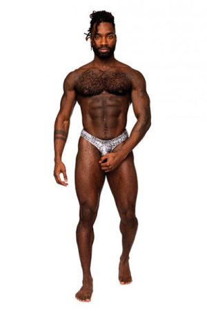 Snaked Metallic Coated Power Sock Silver/black L/xl