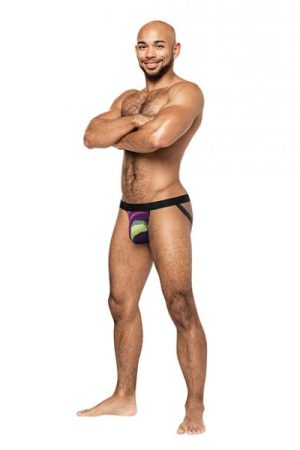 Galactic Sheer Poly Spandex Strappy Ring Jock Multi Color S/m