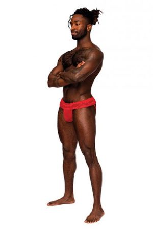 Sassy Lace Skirt Jock Red S/m