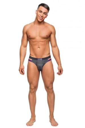 Heather Haze Cutout Jock Strap Gray S/M