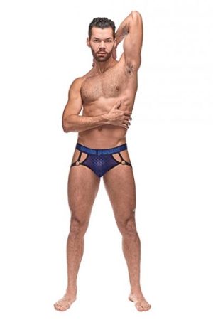 Diamond Mesh Jock Ring Blue L/xl