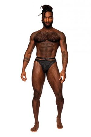 Rude Awakening Mesh Strap Thong Black L/xl