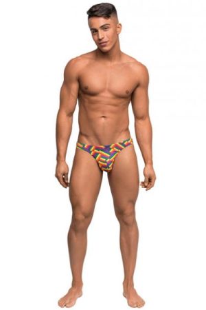 Pride Fest Contoured Pouch Bong Thong Rainbow S/M