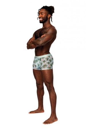 Sheer Prints Mesh Poly Spandex Seamless Short Flamingo Sm