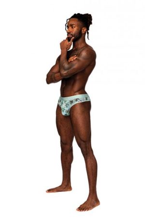 Sheer Prints Mesh Poly Spandex Thong Flamingo S/m