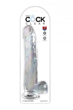 King Cock Clear 11" Cock W/balls - Clear