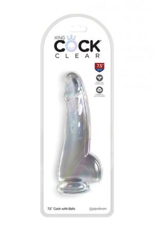 King Cock Clear 7.5" Cock W/balls - Clear