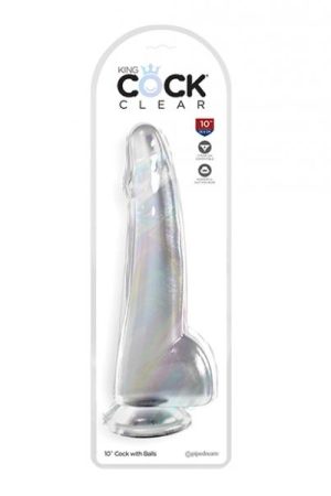 King Cock Clear 10" Cock W/balls - Clear
