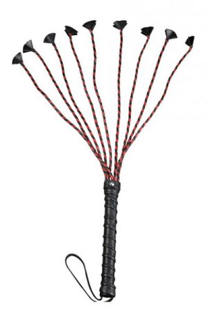 Plesur 24" Cat Of 9 Tails With Petal Ends - Black/red
