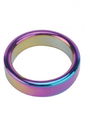 Plesur 2" Metal Cock Ring - Rainbow