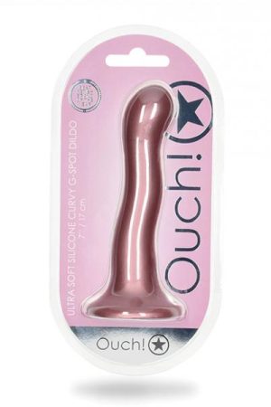 Shots Ouch 7" Curvy G-spot Dildo - Rose Gold