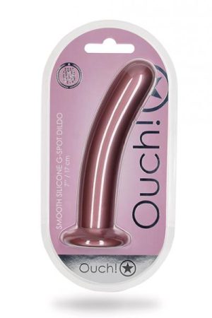 Shots Ouch 7" Smooth G-spot Dildo - Rose Gold