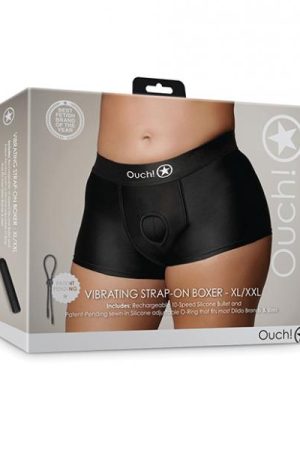 Shots Ouch Vibrating Strap On Boxer - Black Xl/xxl