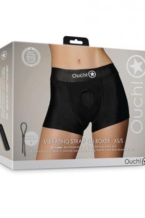 Shots Ouch Vibrating Strap On Boxer - Black Xs/s