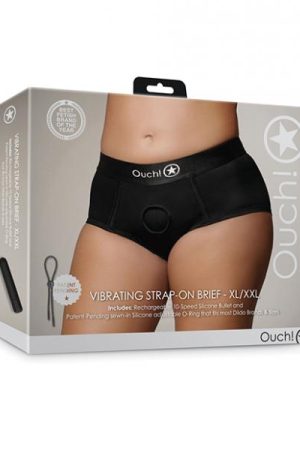 Shots Ouch Vibrating Strap On Brief - Black Xl/xxl
