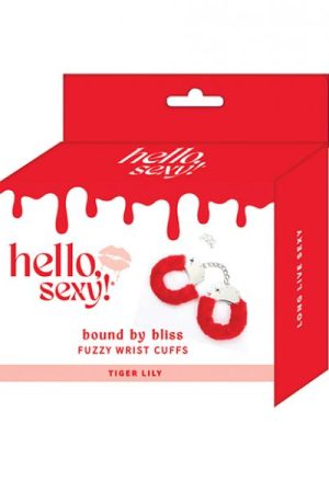 Hello Sexy! Bound By Bliss Fuzzy Wrist Cuffs - Tiger Lily