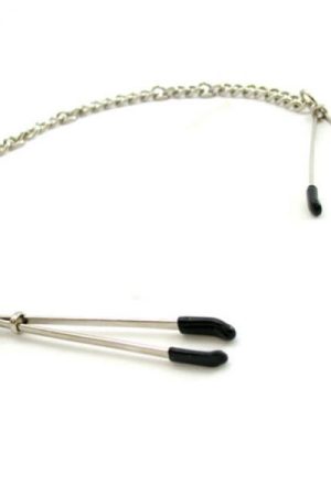 H2h Nipple Clamps Tweezer With Chain (chrome)