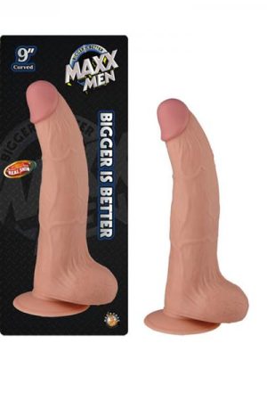 Maxx Men 9in Curved Dong Flesh