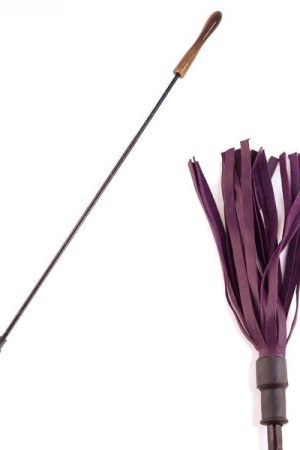 Rouge Riding Crop With Rounded Wooden Handle Purple