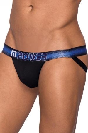 Male Power Pocket Pouch Jock With Pocket Cavity Black Sm