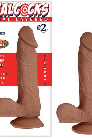 Real Cocks Dual Layered #2 Brown 7 inches Dildo