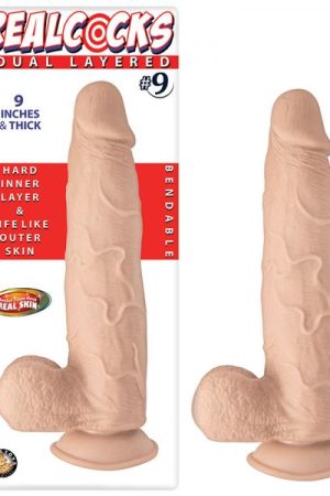 Real Cocks Dual Layered #9 Beige Thick 9 inches Dildo