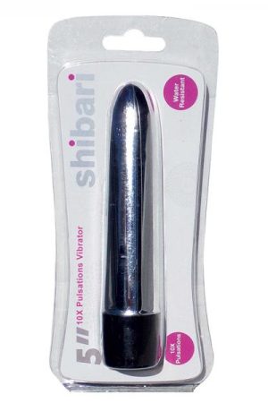 Shibari 10x Pulsations Vibrator 5in Silver
