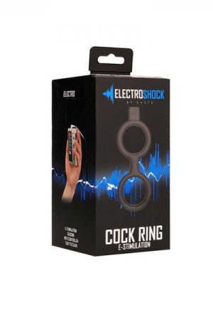 Electroshock E-stim Cock Ring With Ballstrap - Black