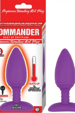 Commander Beginner Vibrating Hot Plug Heating Magnetic Charging 3 Function Waterproof Purple