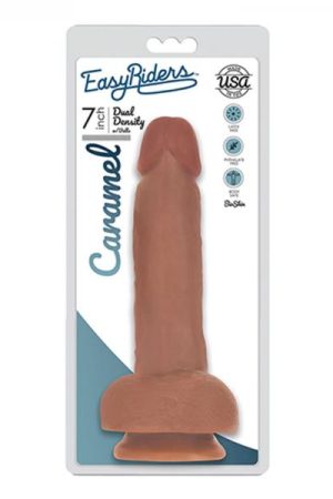 Easy Rider Bioskin Dual Density Dong 7in With Balls Caramel