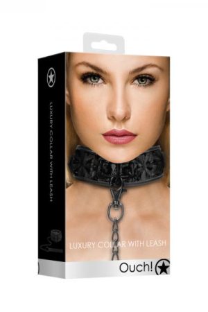 Luxury Collar With Leash - Black
