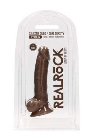 Realrock Ultra - 7 / 17.8 Cm - Silicone Dildo With Balls - Brown
