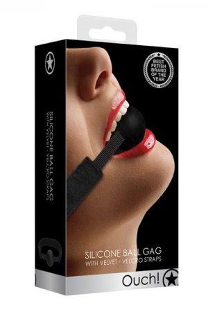 Ouch Velvet Velcro Adjustable Silicone Ball Gag